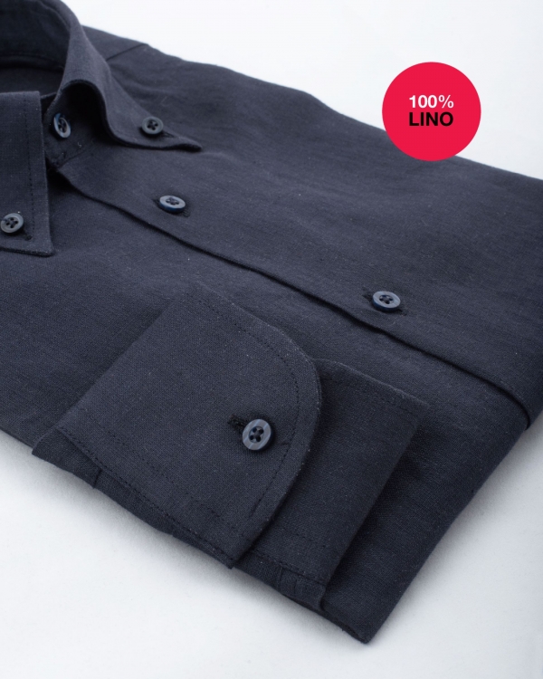 Camicia Sondrio - 100% lino blu