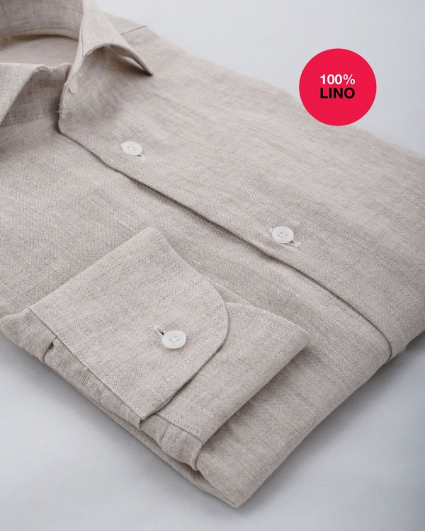 Camicia Potenza - 100% lino sabbia 