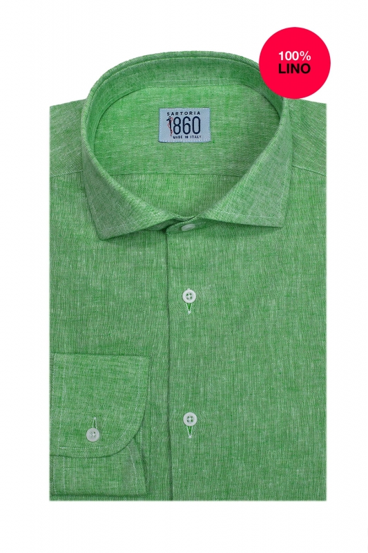 Camicia Pisa - 100% lino verde
