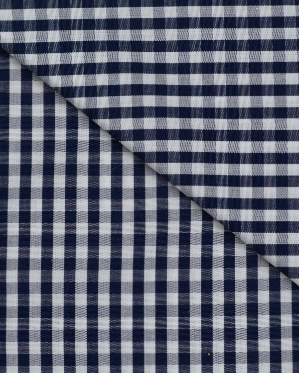 Camicia Zurigo - popeline 100% puro cotone quadretto blu