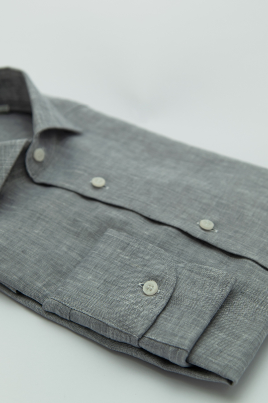 Camicia Rodi – 100% lino grigio fumo
