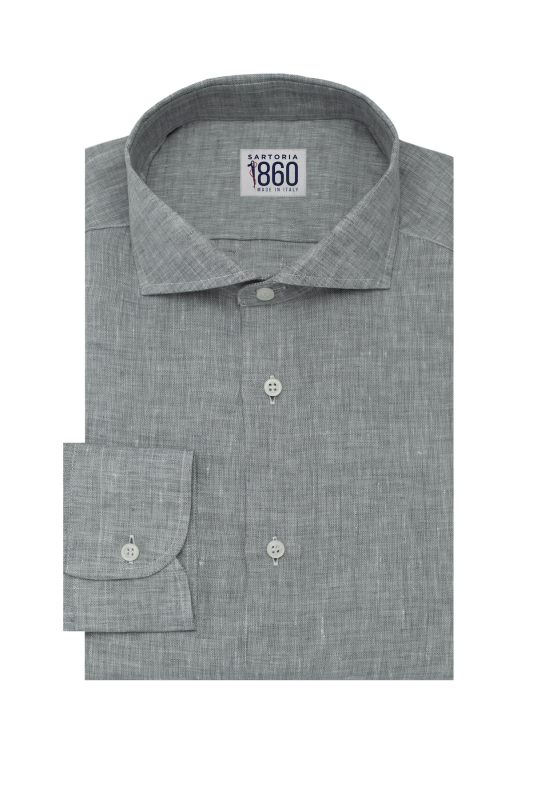 Camicia Rodi – 100% lino grigio fumo