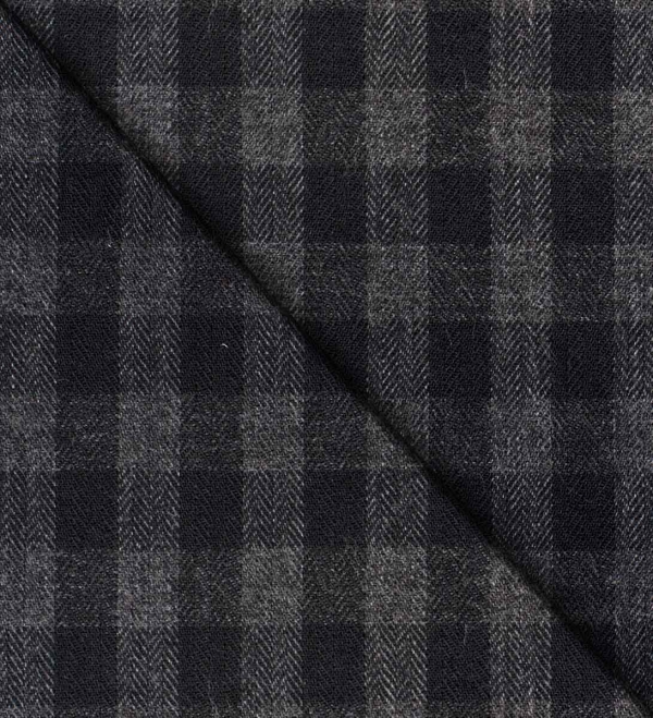 Camicia Singapore - flanella 100% puro cotone, fantasia quadro nero