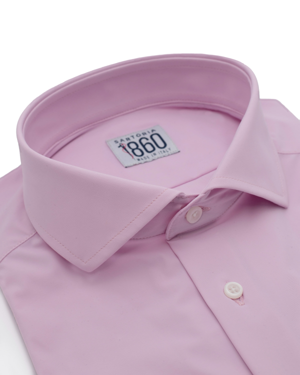 Camicia Sofia - performance no stiro tinta unita rosa