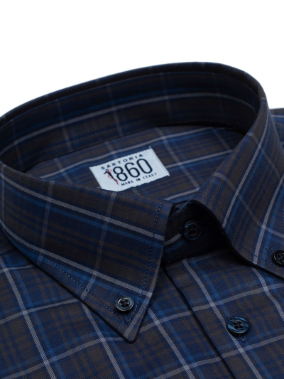 Camicia Aosta - vaiella 100% puro cotone, fantasia quadro blu