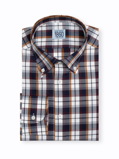 Camicia Monaco - vaiella 100% puro cotone, fantasia quadro